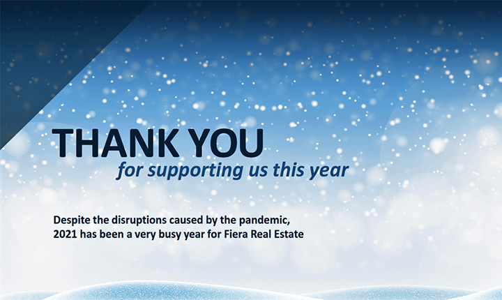 A Holiday message from Fiera Real Estate Canada